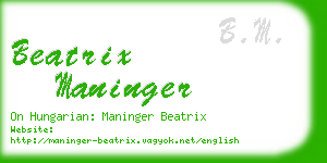 beatrix maninger business card